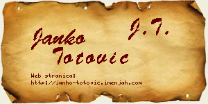 Janko Totović vizit kartica